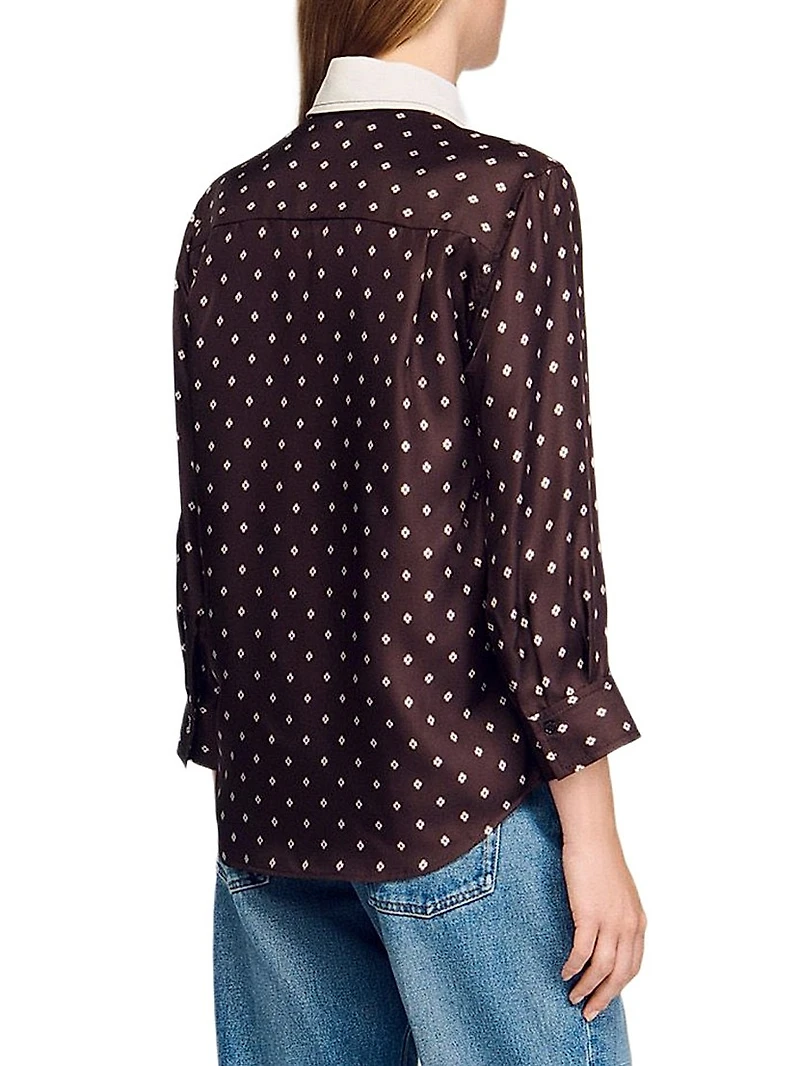Flowy Tie Print Shirt