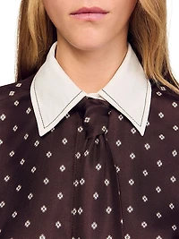 Flowy Tie Print Shirt