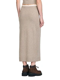 Long Two-Tone Knit Skirt