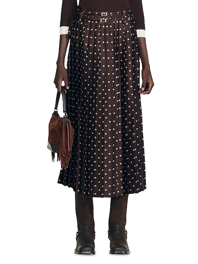 Scarf Print Maxi Skirt
