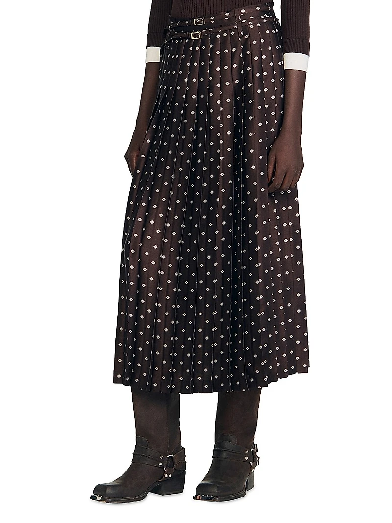 Scarf Print Maxi Skirt