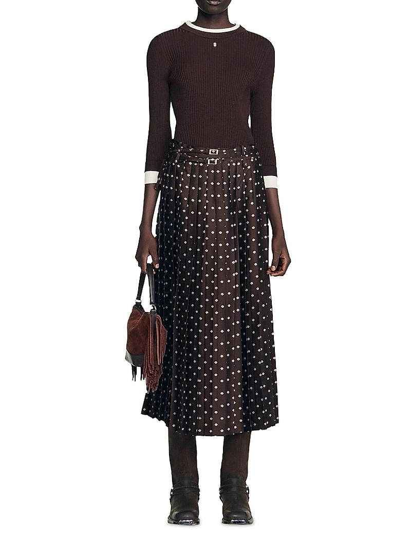 Scarf Print Maxi Skirt