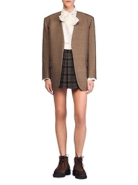Short Checked Pleated Skirt