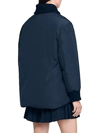 Puffer Jacket with Teddy Collar