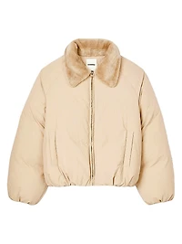 Puffer Jacket with Shearling Collar