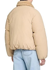 Puffer Jacket with Shearling Collar