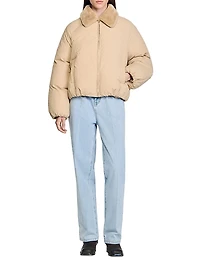 Puffer Jacket with Shearling Collar