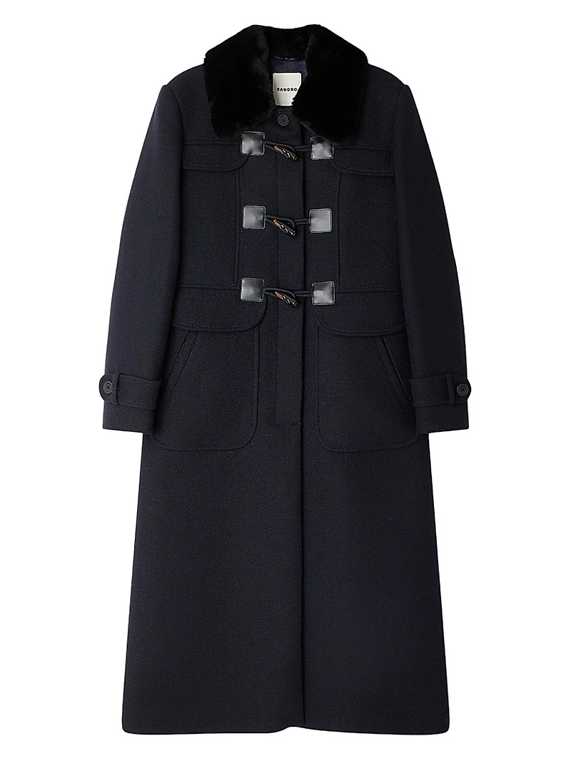 Long Coat with Velvet Collar