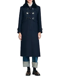 Long Coat with Velvet Collar