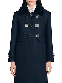 Long Coat with Velvet Collar