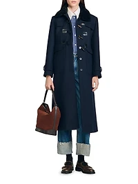 Long Coat with Velvet Collar