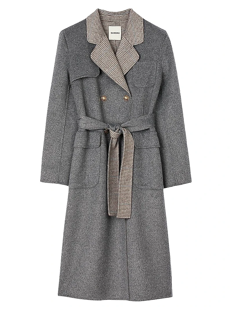 Double-Faced Check Coat