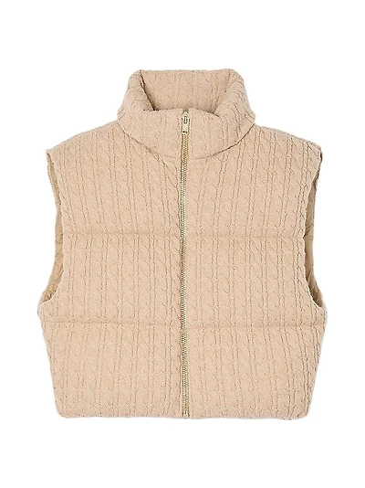 Cropped Sleeveless Puffer Vest