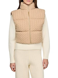 Cropped Sleeveless Puffer Vest