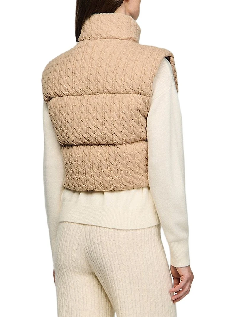 Cropped Sleeveless Puffer Vest