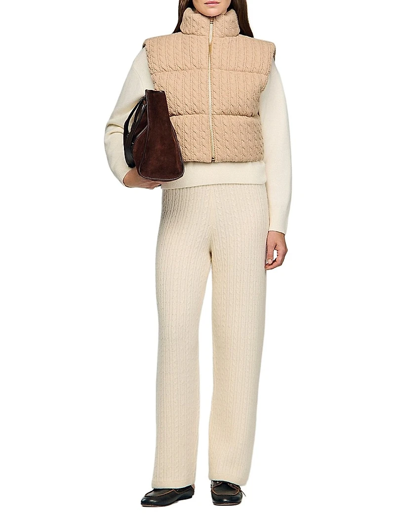 Cropped Sleeveless Puffer Vest