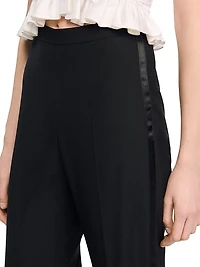 Satin Stripe Suit Trousers