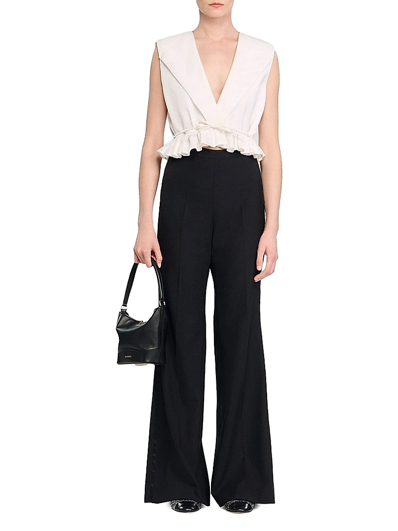 Satin Stripe Suit Trousers