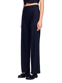 Rhinestone Striped Trousers