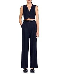Rhinestone Striped Trousers