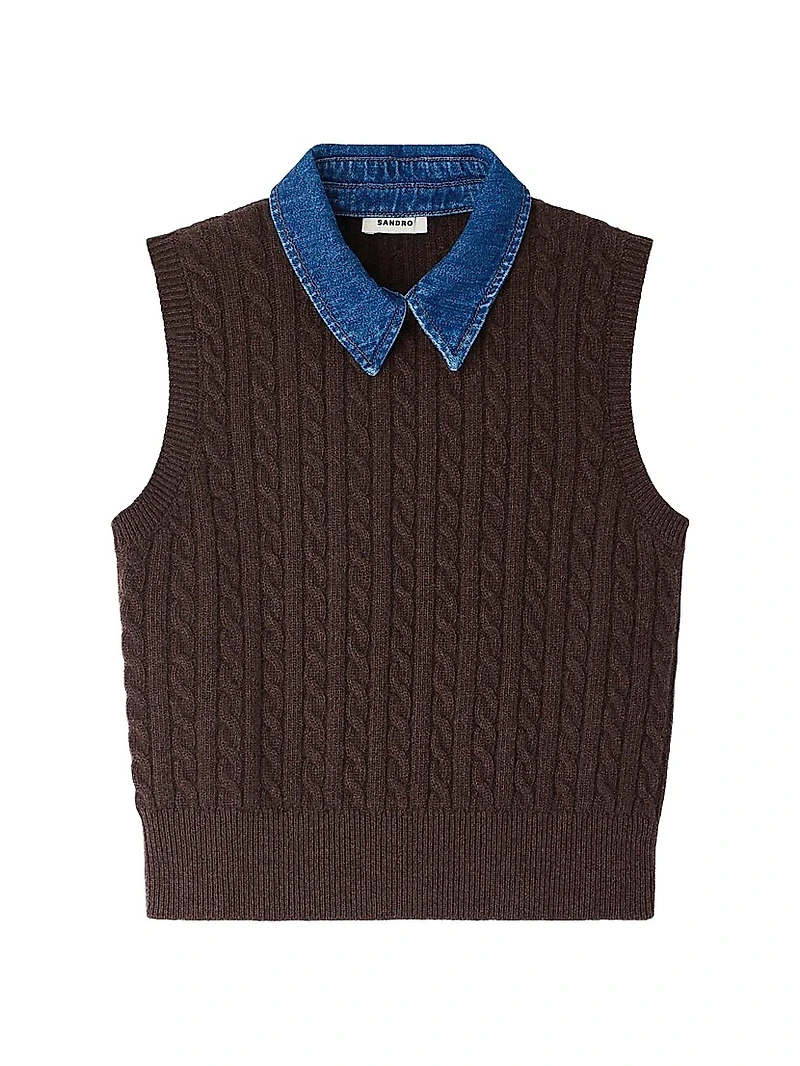 Knit and Denim Sweater