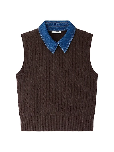 Knit and Denim Sweater