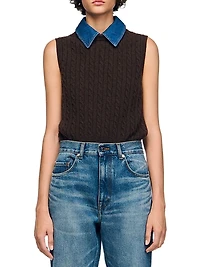 Knit and Denim Sweater