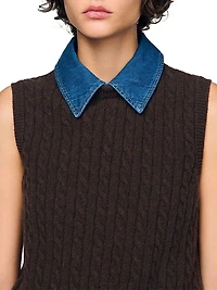 Knit and Denim Sweater