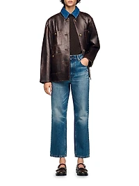 Knit and Denim Sweater