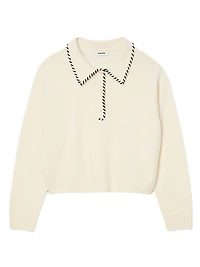 Contrast Poloneck Knit Sweater