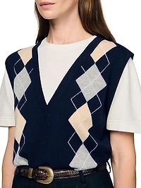 Argyle layered Effect Sweater