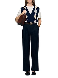 Argyle layered Effect Sweater