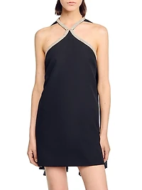 Mini Cape Dress with Rhinestones