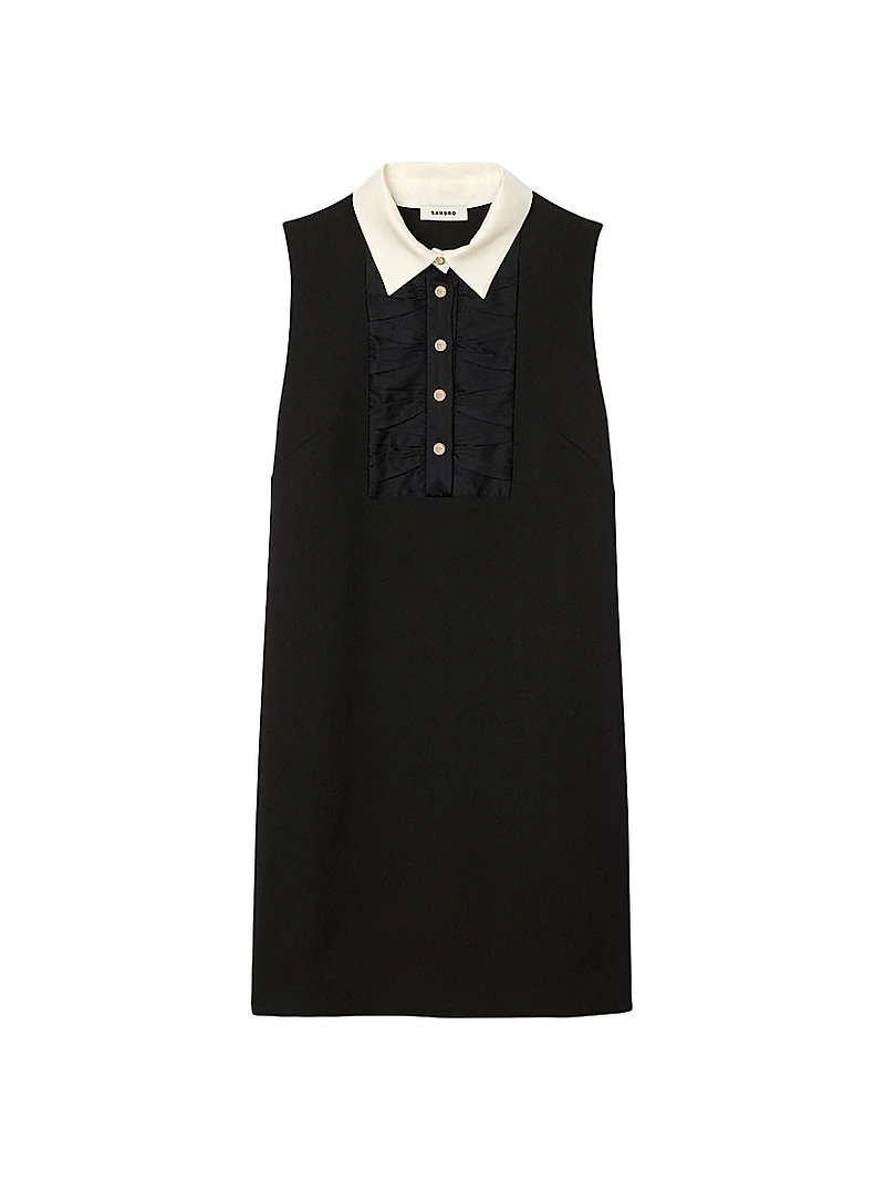 Short Dress with Contrast Collar