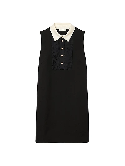 Short Dress with Contrast Collar