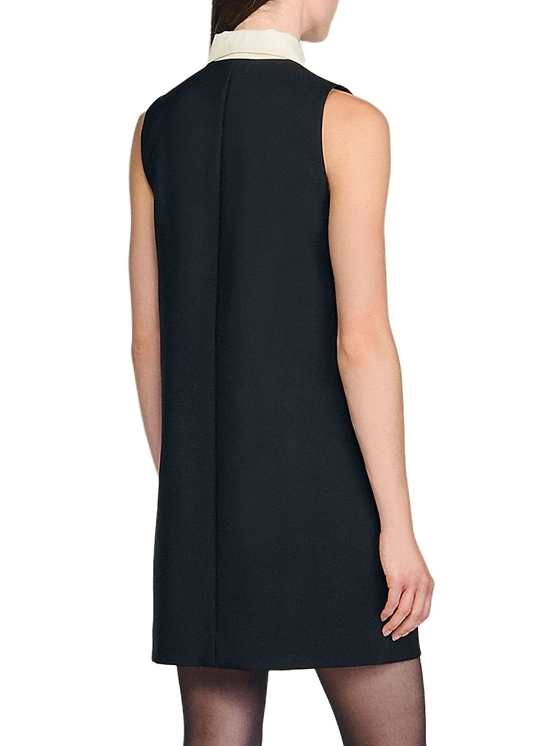 Short Dress with Contrast Collar