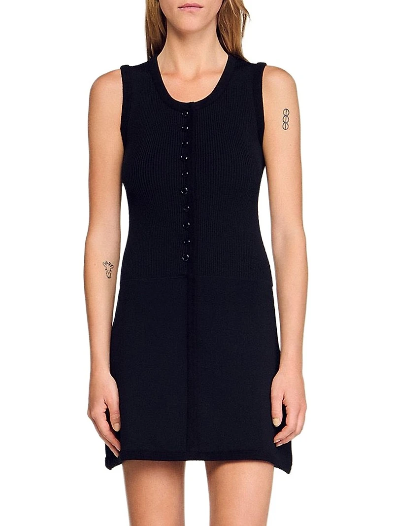 Mini Ribbed Knit Dress