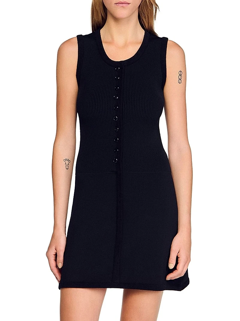 Mini Ribbed Knit Dress