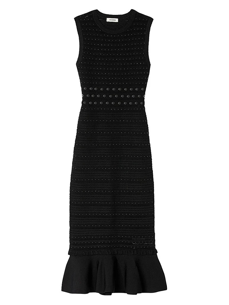 Knit Midi Dress with Studs