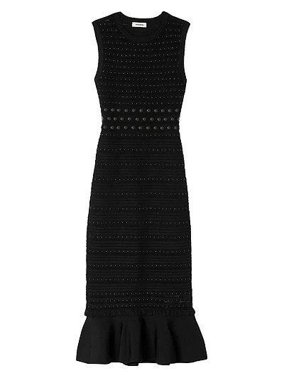 Knit Midi Dress with Studs