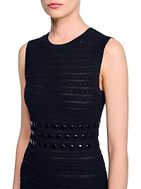 Knit Midi Dress with Studs