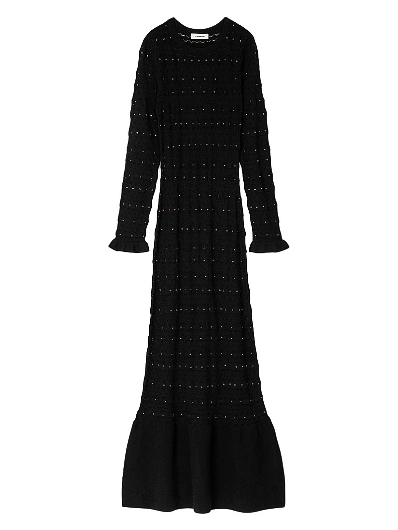 Rhinestone Knit Maxi Dress