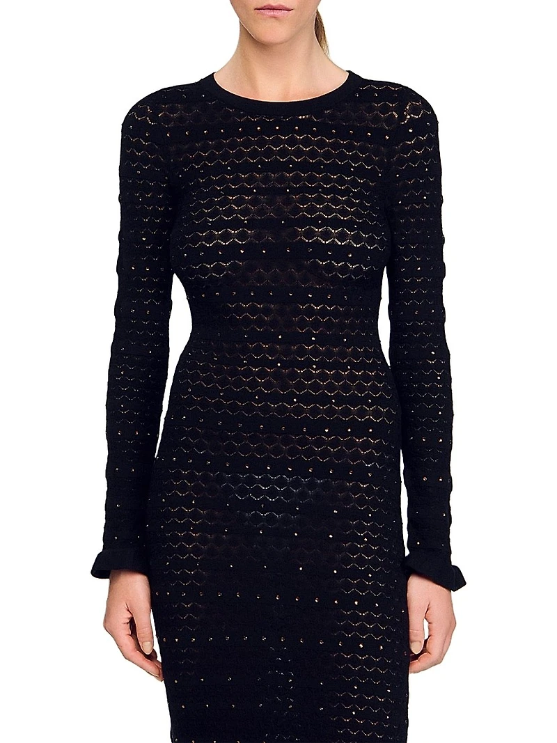 Rhinestone Knit Maxi Dress