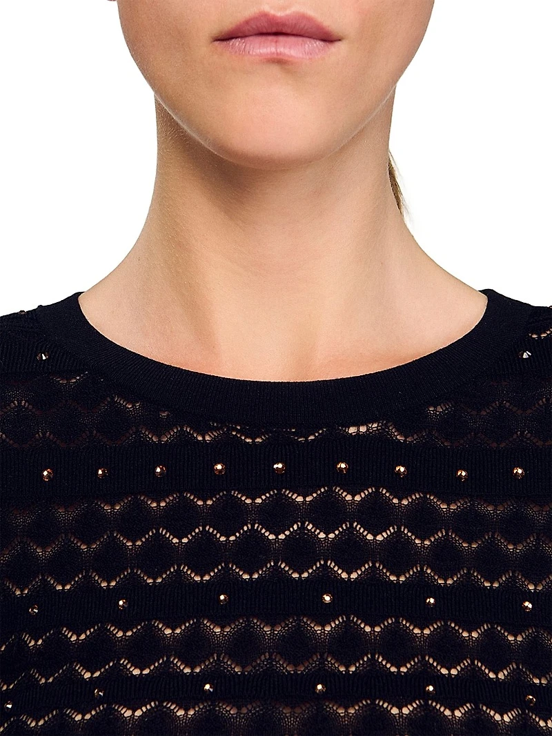 Rhinestone Knit Maxi Dress