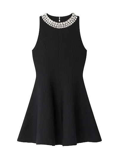 Mini Dress with Pearl Collar