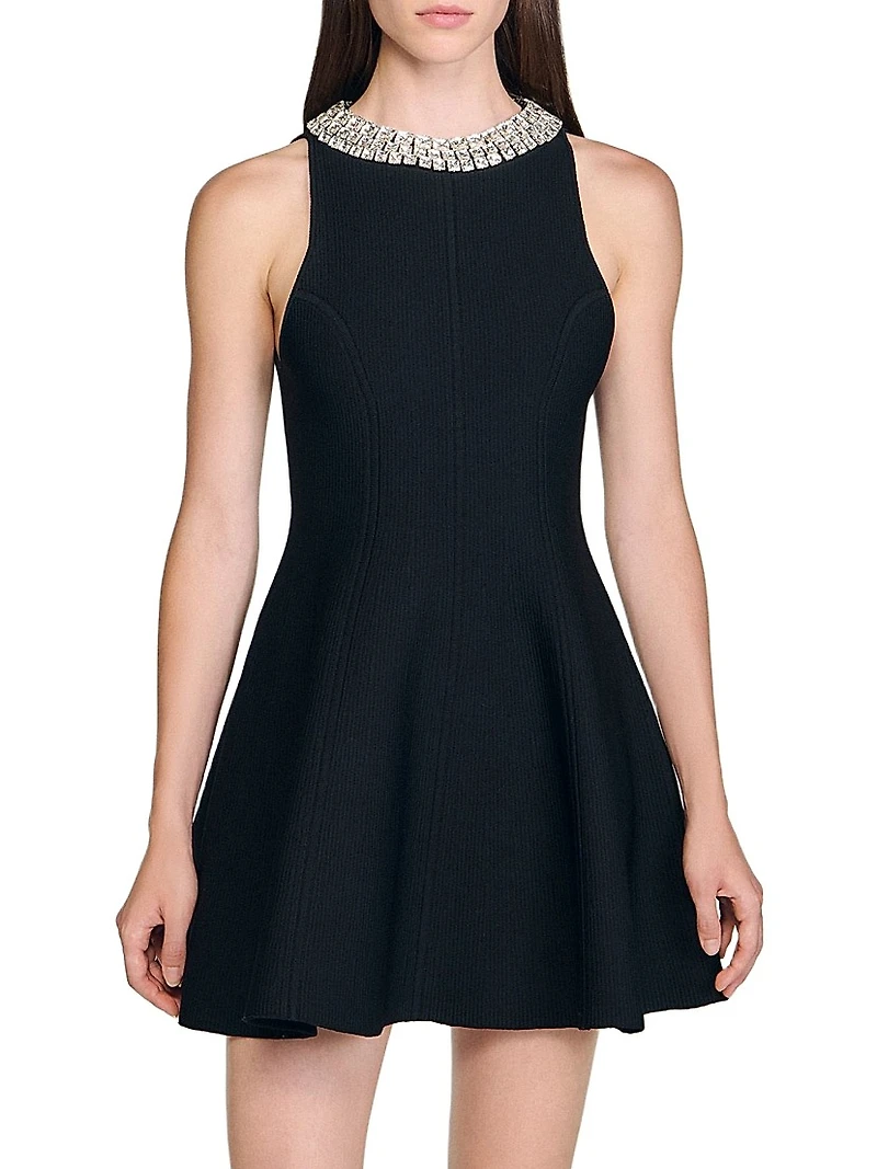 Mini Dress with Pearl Collar