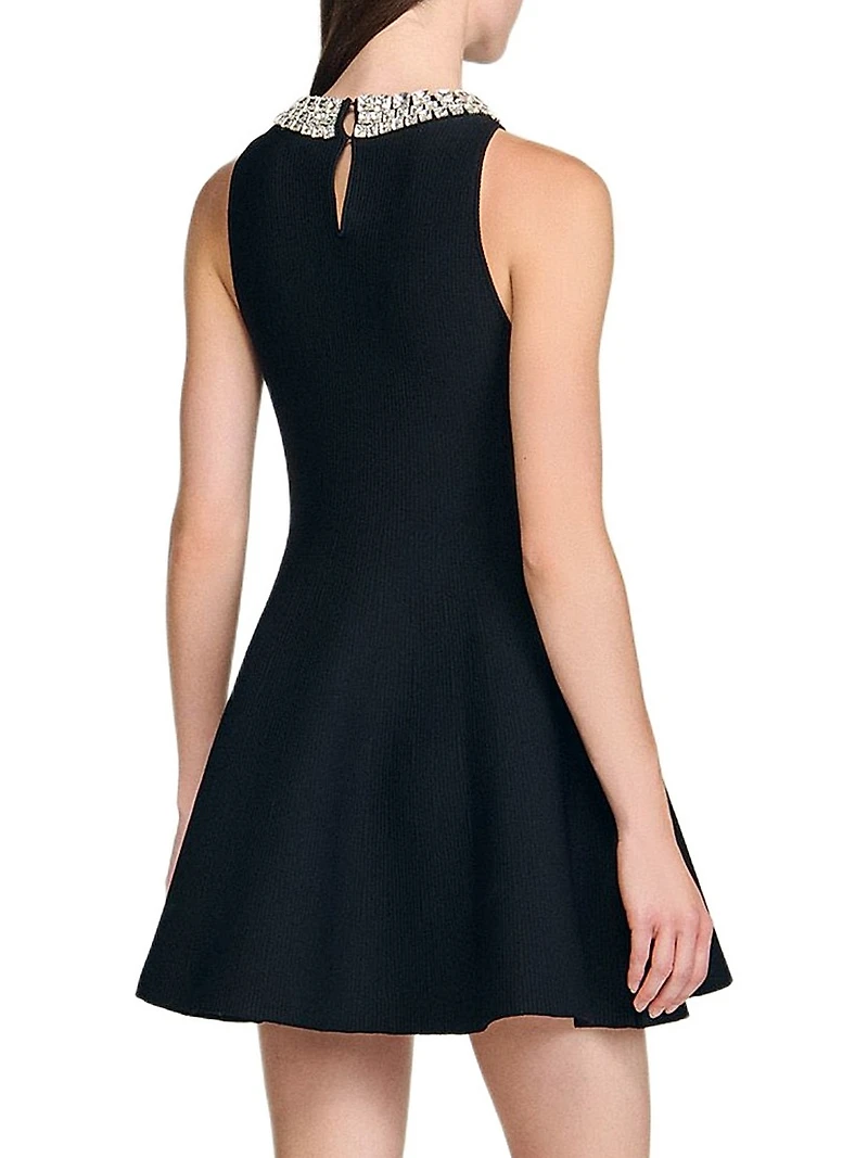 Mini Dress with Pearl Collar