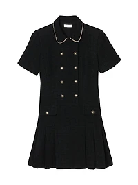 Mini Buttoned Tweed Dress