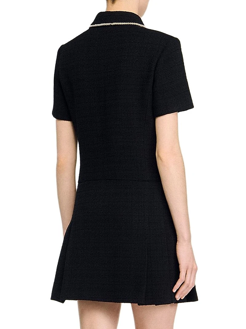 Mini Buttoned Tweed Dress