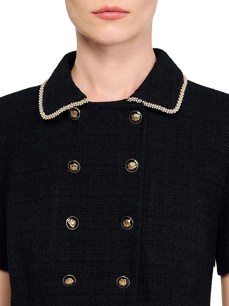 Mini Buttoned Tweed Dress